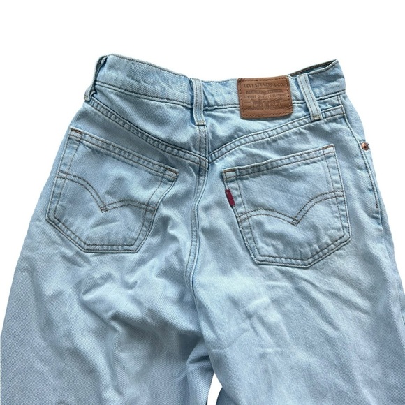 Levi's Premium Balloon Leg Jeans Light Wash Blue High Rise Waist Dad Jokes 24x26 - Picture 9 of 11